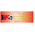 I Love Soccer Panoramic Photo Hand Mirror (1.625" x 4.625")